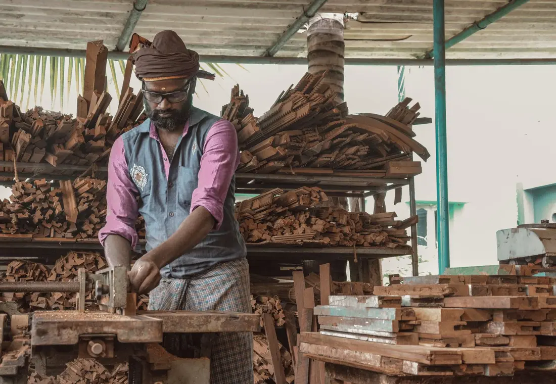 A timber yard, one of the trades we build for